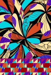 wallunica Geometric Design | Colorful geometric pattern on black background - 1