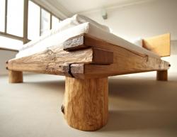 Walser Möbel Oak timber beam bed - 2