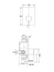 Steinberg 180 2243 Finish set for single lever bath|shower mixer - 2