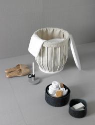 Inbani Design Bowl basket stool + canvas sack - 1