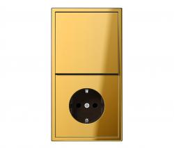 JUNG LS 990 gold coloured switch-socket - 1