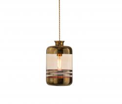 EBB & FLOW Pillar подвесной светильник ø19cm h=32cm стеклянный рассеиватель золотисто-дымчатый - золотые полоски - 1