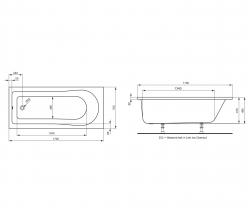 Ideal Standard Aqua Körperform-Badewanne 170 x 75 cm - 2