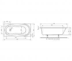 Ideal Standard Aqua Körperform-Badewanne Combi 170 x 80 cm - 2