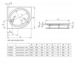 Ideal Standard Aqua Viertelkreis-Brausewanne 100 cm asymmetrisch links - 2