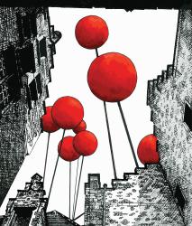 Mr Perswall Street Art | Balloon City - Reach for the sky - 1