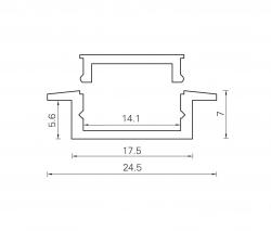 UNEX Aluminium Profiles 17.5 x 7.0 mm with collar - 2