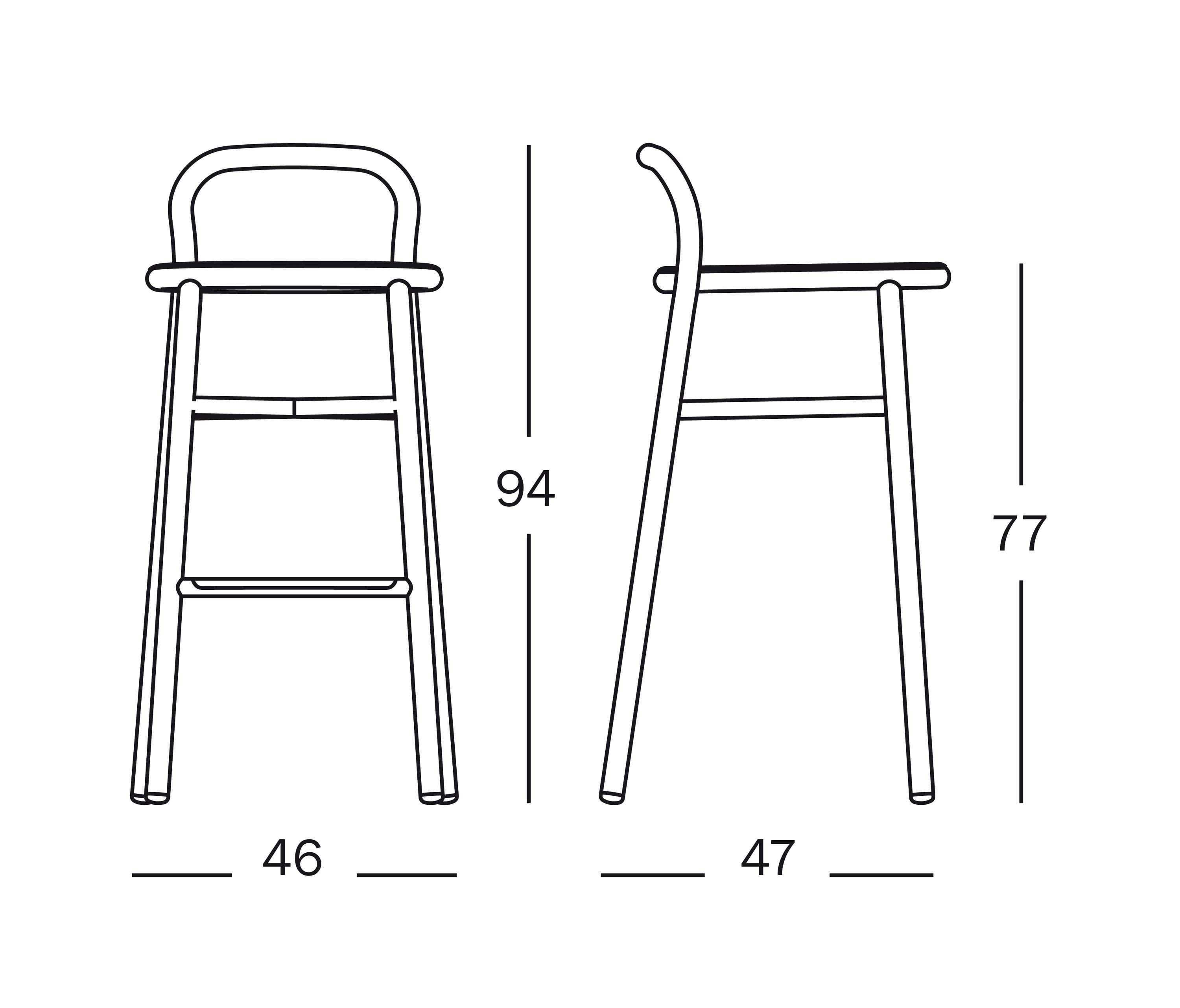 Барный стул PP-601c чертеж