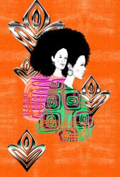 wallunica African und Disco | Afro woman design - 1