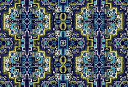 wallunica Felt Art | Intricate navy and yellow design - 1