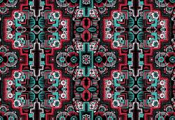 Изображение продукта wallunica Felt Art | Intricate red and cyan design