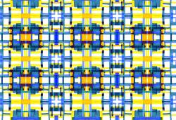 wallunica Geometric Design | Blue and yellow geometric pattern - 1