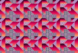 Изображение продукта wallunica Geometric Design | Colorful houndstooth over plaid background