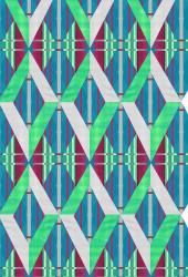 wallunica Geometric Design | Diamonds over repeating striped background - 1