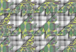 wallunica Houndstooth Design | Large Houndstooth over plaid background - 1