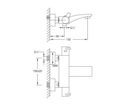 Steinberg 180 3100 Exposed thermostatic bath|shower mixer 1/2“ - 2