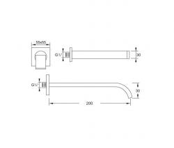 Steinberg 135 2310 Wall spout for basin - 2