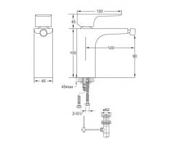 Steinberg 205 1300 Single lever bidet mixer - 2