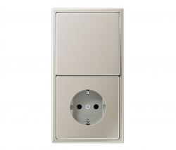 JUNG LS 990 stainless steel switch-socket - 1