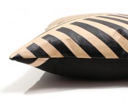 AVO Black Lines Leather Pillow - 18x18 - 3