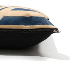 AVO Blue Geometric Leather Pillow - 12x16 - 4