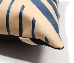 AVO Blue Geometric Leather Pillow - 18x18 - 3