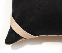 AVO Blue Geometric Leather Pillow - 18x18 - 4