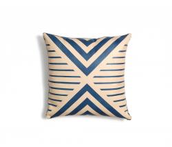 AVO Blue Geometric Leather Pillow - 18x18 - 1