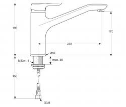 Ideal Standard CeraMix Blue kitchen tap - 2