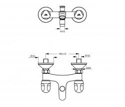 Ideal Standard Alpha Bade-Zweigriffarmatur AP Aufputz (Auslaufhöhe 90 mm) - 2