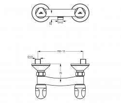 Ideal Standard Alpha Brause-Zweigriffarmatur AP Aufputz - 2