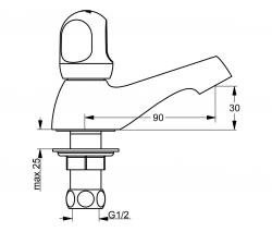 Ideal Standard Alpha Standventil (Auslaufhöhe 30 mm) - 2