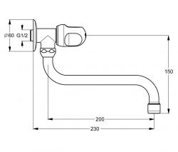 Ideal Standard Alpha Wandventil (Ausladung 230 mm) - 2