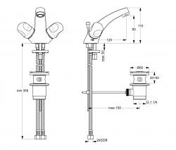 Ideal Standard Alpha Waschtisch-Zweigriffarmatur (Auslaufhöhe 90 mm) - 2