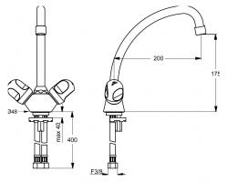 Ideal Standard Alpha Zweigriff-Küchenarmatur - 2