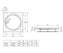 Ideal Standard Aqua Rechteck-Brausewanne 100 cm - 2