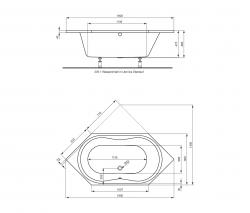 Ideal Standard Aqua Sechseck-Badewanne 190 x 90 cm - 2