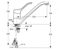 Ideal Standard Cera L Küchenarmatur ND Niederdruck - 2