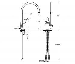 Ideal Standard CeraPlan Neu Küchenarmatur mit hohem Auslauf - 2