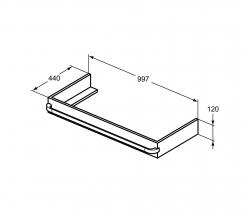 Ideal Standard Tonic II Konsolentrager 997x440x120mm Hochglanz weiß lackiert - 2