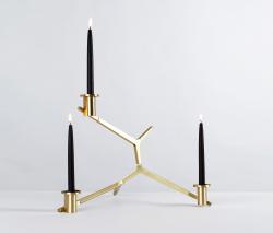 Roll & Hill Agnes канделябр ￼￼￼table 3 candles brass - 1