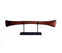 SkLO pull rod object brown w/ horiz table stand dark oxidized - 1