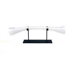 SkLO pull rod object white w/ horiz table stand dark oxidized - 1