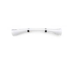 SkLO pull rod wallpiece white w/ horiz wall hooks dark oxidized - 1