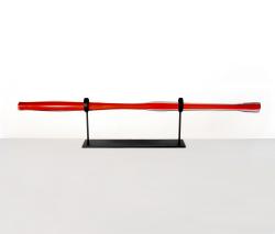 SkLO rod wallpiece red w/ horizontal wall hooks dark oxidized - 1