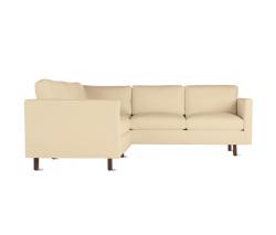 Design Within Reach Goodland Small Sectional в коже, Walnut Legs - 2