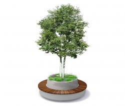 Изображение продукта Streetlife Tree Products Green Circular скамейками