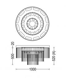 Willowlamp 3-Tier - 1000 - ceiling mounted - 3