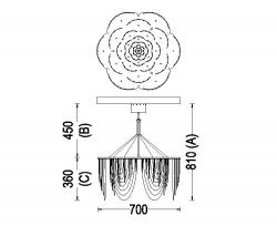 Willowlamp Rose - 700 - ceiling mounted | option straight/looped - 7