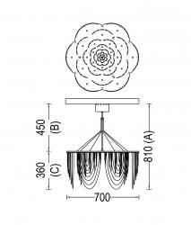 Willowlamp Rose - 700 - ceiling mounted | option straight/looped - 8